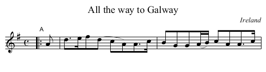 All the way to Galway - staff notation