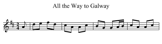 All the Way to Galway - staff notation