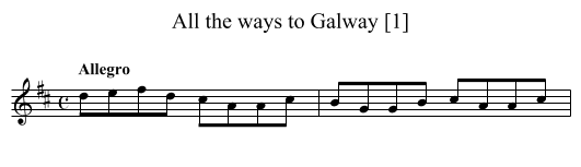 All the ways to Galway [1] - staff notation