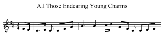 All Those Endearing Young Charms - staff notation