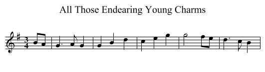 All Those Endearing Young Charms - staff notation