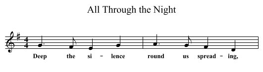 All Through the Night - staff notation