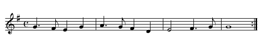 All through the night - staff notation