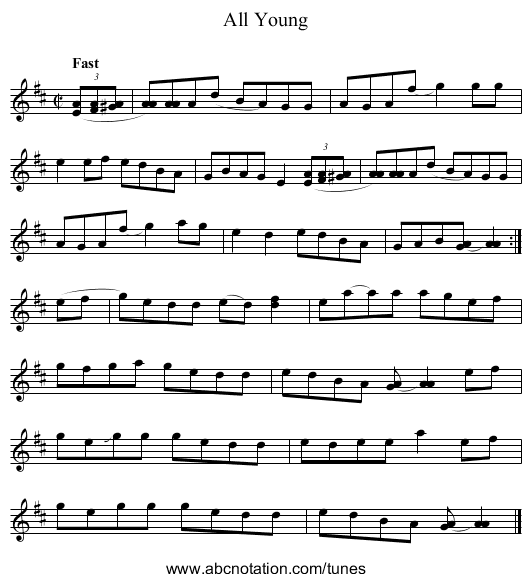 All Young - staff notation