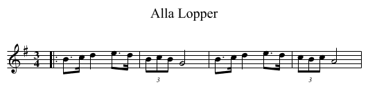 Alla Lopper - staff notation