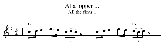 Alla lopper ... - staff notation