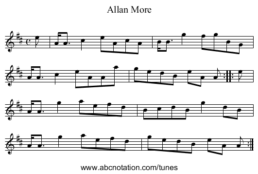Allan More - staff notation