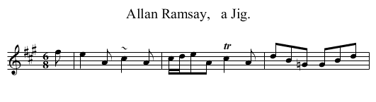 Allan Ramsay,   a Jig. - staff notation