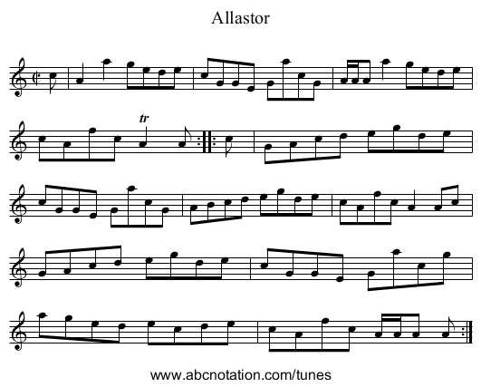 Allastor - staff notation