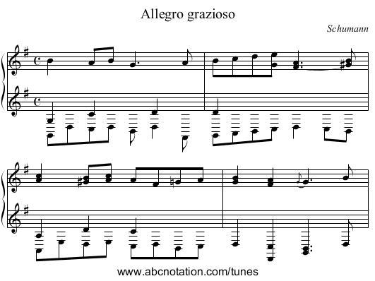 Allegro grazioso - staff notation