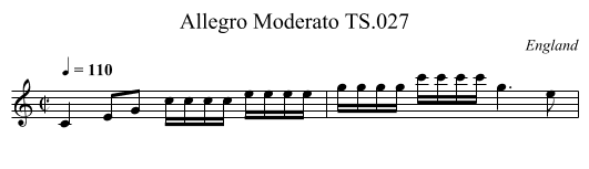 Allegro Moderato TS.027 - staff notation