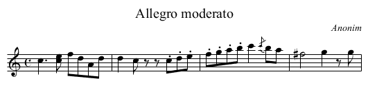 Allegro moderato - staff notation
