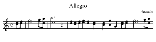 Allegro - staff notation