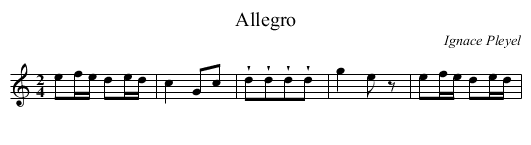 Allegro - staff notation