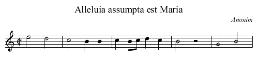 Alleluia assumpta est Maria - staff notation