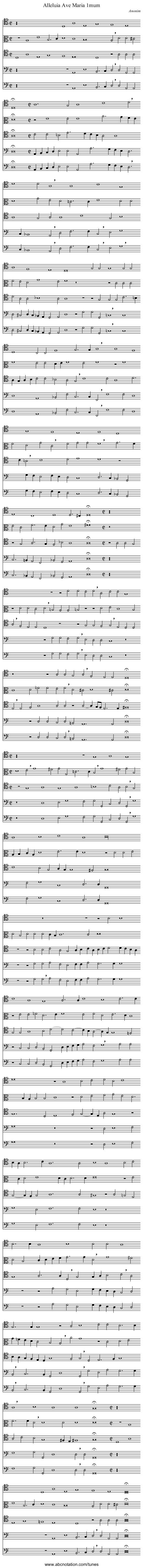 Alleluia Ave Maria 1mum - staff notation