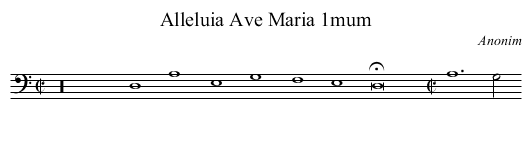 Alleluia Ave Maria 1mum - staff notation