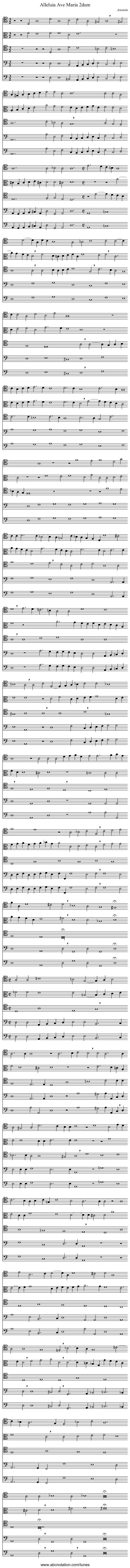 Alleluia Ave Maria 2dum - staff notation