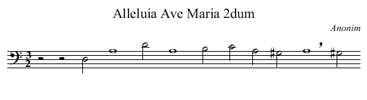 Alleluia Ave Maria 2dum - staff notation