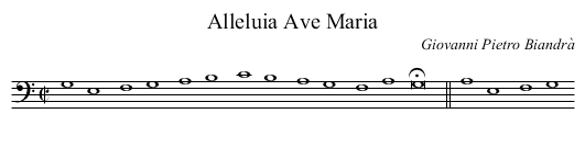 Alleluia Ave Maria - staff notation