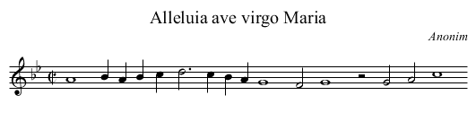 Alleluia ave virgo Maria - staff notation