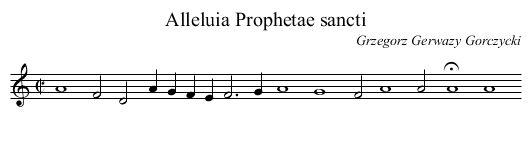 Alleluia Prophetae sancti - staff notation