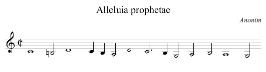 Alleluia prophetae - staff notation