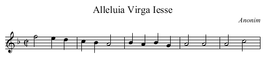 Alleluia Virga Iesse - staff notation