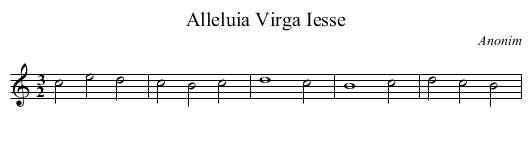 Alleluia Virga Iesse - staff notation