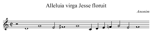 Alleluia virga Jesse floruit - staff notation