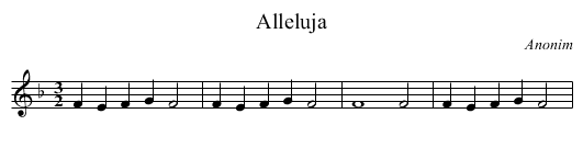Alleluja - staff notation