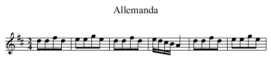 Allemanda - staff notation