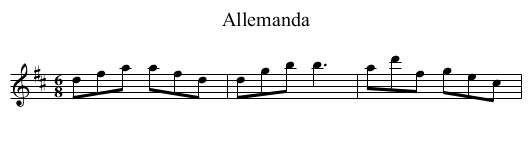 Allemanda - staff notation