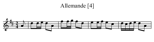 Allemande [4] - staff notation