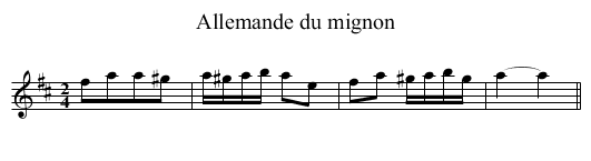 Allemande du mignon - staff notation