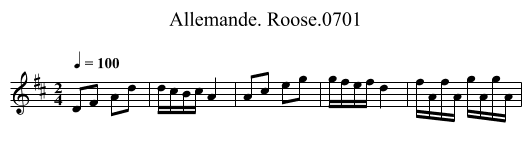 Allemande. Roose.0701 - staff notation