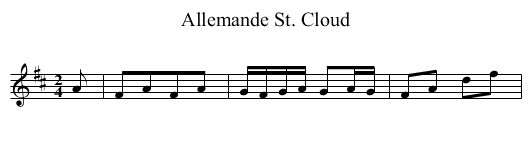 Allemande St. Cloud - staff notation