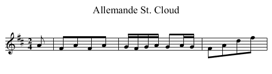 Allemande St. Cloud - staff notation