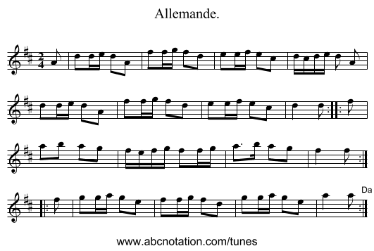 Allemande. - staff notation