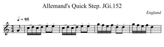 Allemand's Quick Step. JGi.152 - staff notation