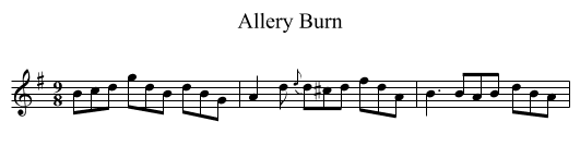 Allery Burn - staff notation