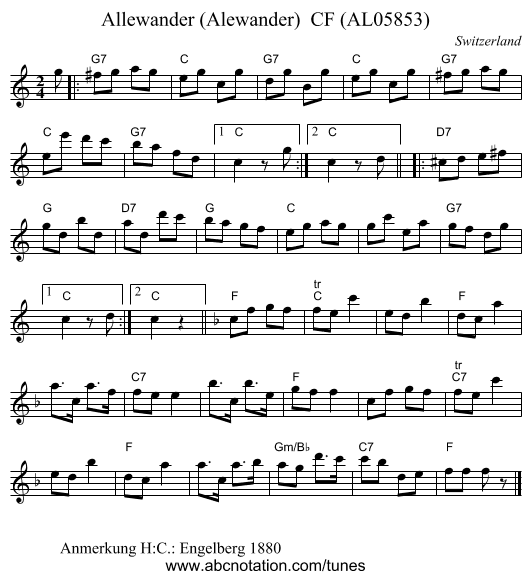Allewander (Alewander)  CF (AL05853) - staff notation