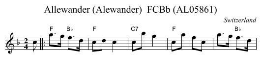 Allewander (Alewander)  FCBb (AL05861) - staff notation