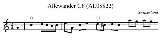 Allewander CF (AL08822) - staff notation