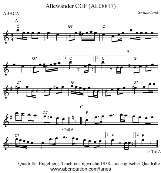 Allewander CGF (AL08817) - staff notation