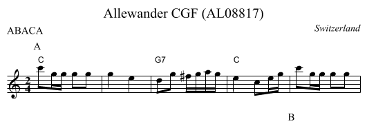Allewander CGF (AL08817) - staff notation