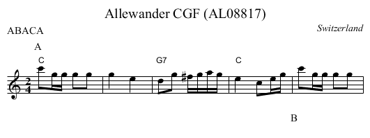 Allewander CGF (AL08817) - staff notation