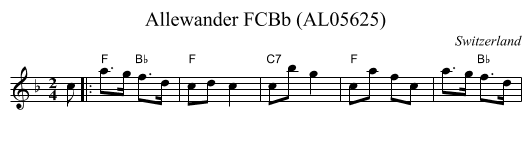 Allewander FCBb (AL05625) - staff notation