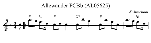 Allewander FCBb (AL05625) - staff notation