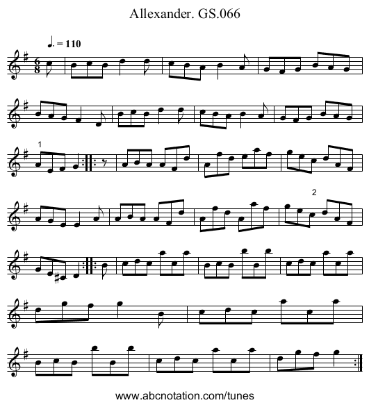 Allexander. GS.066 - staff notation